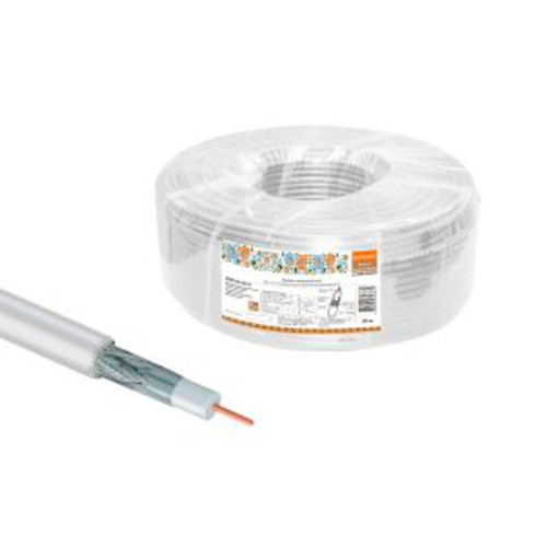 Кабель коаксиальный RG 6 CCS (100м) для внутр. прокладки белый народный