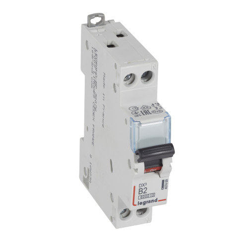 Авт.выкл.DX3 1п+N В2А 6kA/10кА LEGRAND