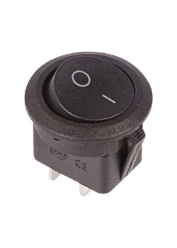 Выключатель клавишный 250В 6А (2с) ON-OFF круглый черн. (RWB-212; SC-214; MRS-102-8) Rexant 36-2550