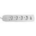 Удлинитель 4-местный c/з 3x1 мм2, 3 м, 250В, 10А, 2USB+1Type-C 2,4А, серия Home plus, белый STEKKER HM08-43-02