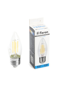 Лампа светодиодная Feron LB-66 Свеча E27 7W 230V 6400K