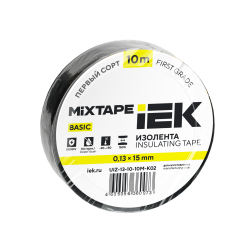 MIXTAPE BASIC Изолента 0,13х15мм черная 10м IEK