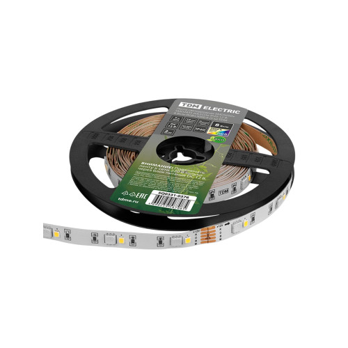 Лента светодиодная SMD5050+SMD2835 60LED/м-IP20-12 В-8 Вт/м-RGB+3000 К (5 м) TDM