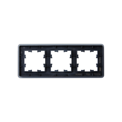 BRITE Рамка 3-местная РУ-3-2-Бр стекло графит RE IEK BRITE Рамка 3-местная РУ-3-2-Бр стекло графит RE IEK