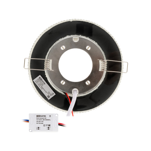 Светильник встраиваемый СВ 03-10 GX53 230В LED подсветка 5 Вт зеркальный/хром TDM