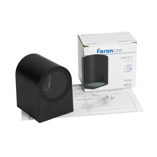 Светильник садово-парковый Feron.ONE DH014-P,на стену, GU10 220-240V, черный пластик