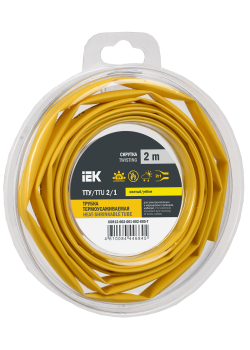 Трубка термоусадочная ТТУ нг-LS 2/1 желтая (2м/упак) IEK