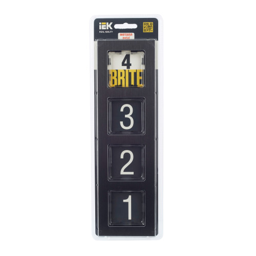 BRITE Рамка 4 -местная РУ-4-1-БрЧ металл черный IEK BRITE Рамка 4 -местная РУ-4-1-БрЧ металл черный IEK