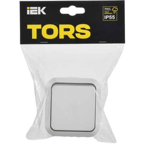 TORS Выключатель двухполюсный одноклавишный 10А IP55 TS311 белый IEK