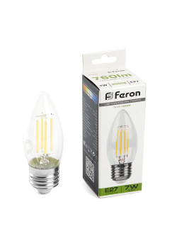 Лампа светодиодная Feron LB-66 Свеча E27 7W 230V 4000K