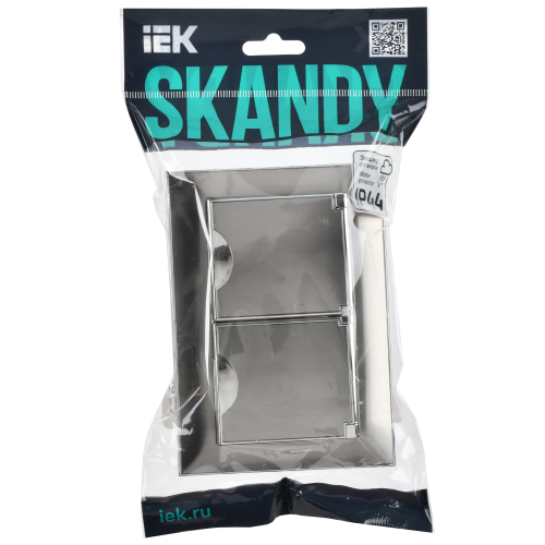 SKANDY Розетка 2-местная и крышкой 16А в сборе IP44 SK-R12N металл никель IEK SKANDY Розетка 2-местная и крышкой 16А в сборе IP44 SK-R12N металл никель IEK