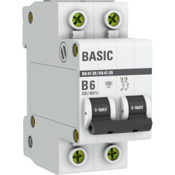 Авт. выкл. ВА 47-29 2P 6А (B) 4,5кА BASIC