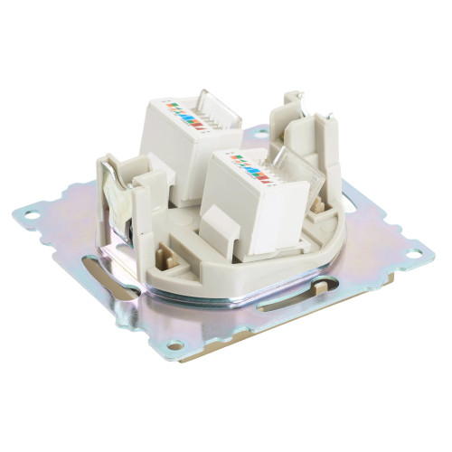 Розетка компьютерная 2-местная RJ-45 (механизм) STEKKER GLS00-7109-08, серия Катрин, золото Розетка компьютерная 2-местная RJ-45 (механизм) STEKKER GLS00-7109-08, серия Катрин, золото