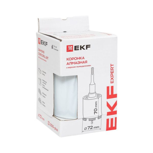 Коронка алмазная DCH-72 (верхнее пылеудаление) Laser M16 SDS-Plus EXPERT EKF Коронка алмазная DCH-72 (верхнее пылеудаление) Laser M16 SDS-Plus EXPERT EKF