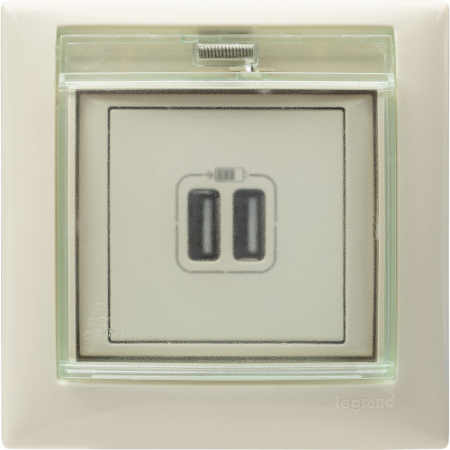 VALENA Розетка USB A + A 15Вт слоновая кость VALENA Розетка USB A + A 15Вт слоновая кость