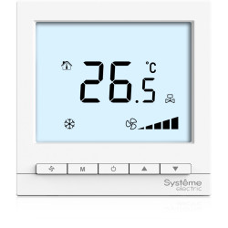 Термостат комнатный цифровой, для 2тр 3ск FCU и 2-поз.клап, 1UI 4DO Modbus бел ⏦230В BS