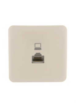 Розетка компьютерная 1-м ОП Viola RJ45 крем. LEZARD 751-0300-139