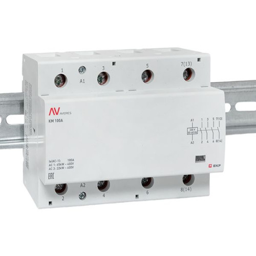 Контактор модульный КМ 100А 4NO 230В АС (6 мод.) AVERES EKF
