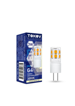 Лампа светодиодная 3Вт Capsule 3000К G4 220-240В TOKOV ELECTRIC TKE-G4-3-3K
