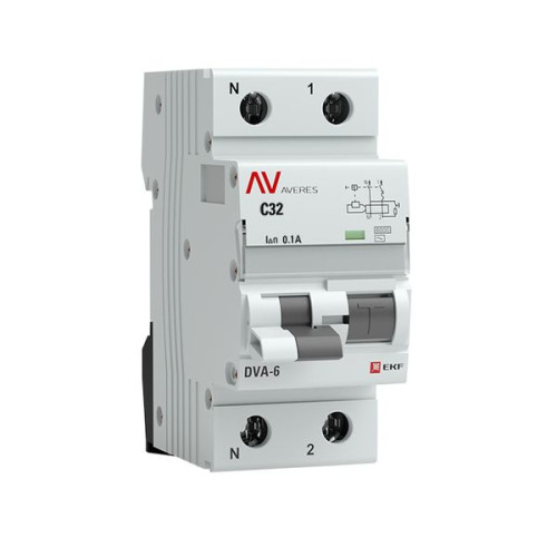 АВДТ DVA-6 1P+N 32А х-ка C 100мА тип AС эл-мех. 6кА AVERES EKF
