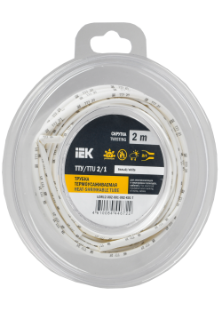 Трубка термоусадочная ТТУ нг-LS 2/1 белая (2м/упак) IEK