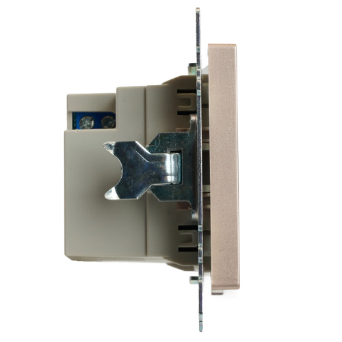 Розетка 2-местная USB + type C (механизм), STEKKER GLS10-7116-02, 250B, 3A, max 20W, серия Катрин, шампань