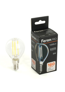 Лампа светодиодная Feron.PRO LB-1706 Шарик E14 1000LM 6W 175-265V 6400K