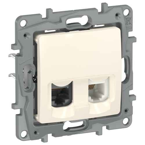 IEKETIKA Розетка двойная RJ11+RJ45 кат.5E UTP 6723521 слоновая кость IEK