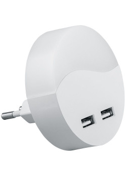 Светильник ночник Feron c 2мя USB выходами, FN1122 0,5W 230V, белый