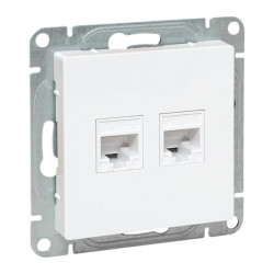 Механизм роз., RJ45 - 2шт, (cat6), белый Эпика EKF