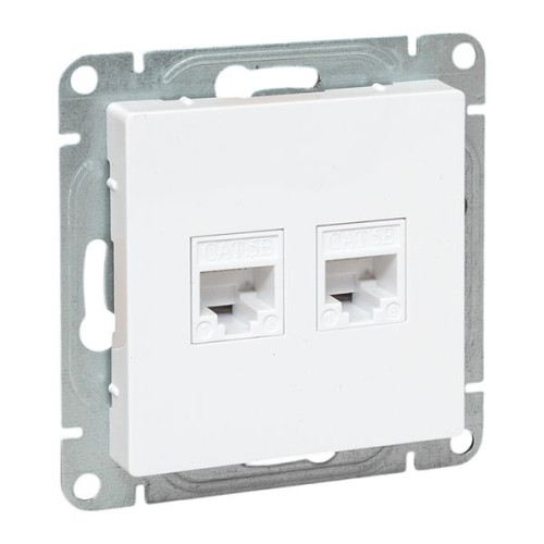 Механизм роз. RJ45 - 2шт, (cat5), бел. Эпика EKF