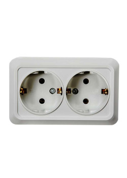 Розетка 2-м BOLLETO с заземл. накл. 7128 бел. ASD / IN HOME 4680005959839