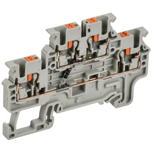 ARMAFIX Колодка клеммная CPDL2.5(E)D2 2х-уровневая с встроенным диодом IEK