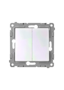 Выключатель 2-кл. СП Pixel 10А IP20 механизм перламутр. TOKOV ELECTRIC TKE-PX-V2-C04
