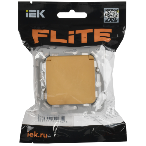 FLITE Розетка с заземлением с защитными шторками и крышкой безвинтовое крепление 16А IP44 РСшкр11-1-44-ФлШм шамуа IEK