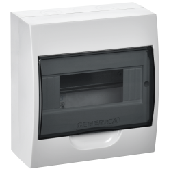 Корпус пластиковый ЩРН-П-8 черная прозрачная дверь IP41 GENERICA