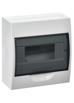 Корпус пластиковый ЩРН-П-8 черная прозрачная дверь IP41 GENERICA