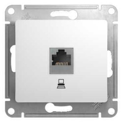 GLOSSA РОЗЕТКА компьютерная RJ45 кат. 5e, механизм, БЕЛЫЙ