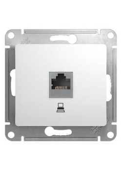 GLOSSA РОЗЕТКА компьютерная RJ45 кат. 5e, механизм, БЕЛЫЙ