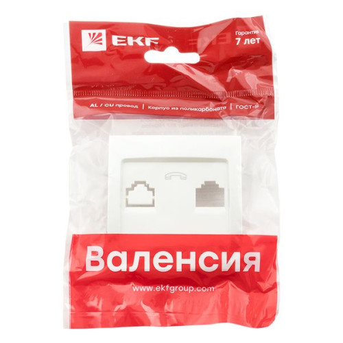 Валенсия лиц. панель розетки Phone 1-местная жемчуг EKF Валенсия лиц. панель розетки Phone 1-местная жемчуг EKF