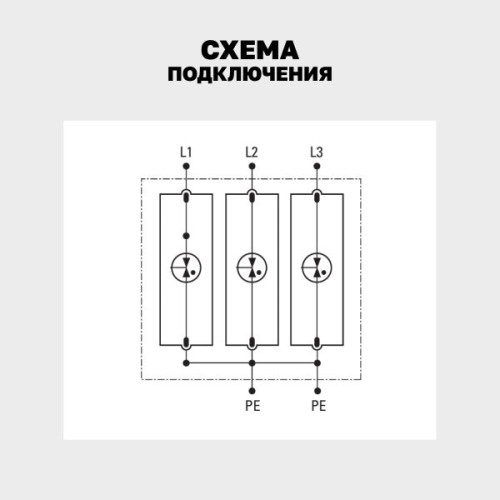 УЗИП Класс 1 Iimp 25kA (10/350μs) 3P EKF