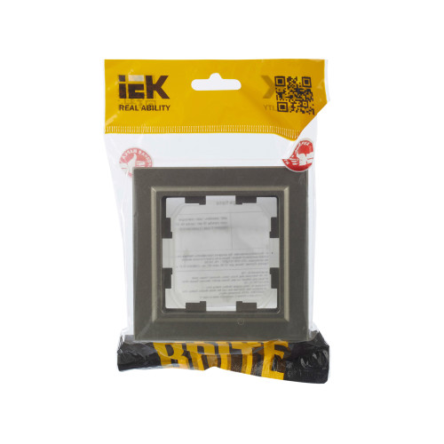 BRITE Рамка 1-местная IP44 РУ-1-БрШ-44 шампань IEK BRITE Рамка 1-местная IP44 РУ-1-БрШ-44 шампань IEK