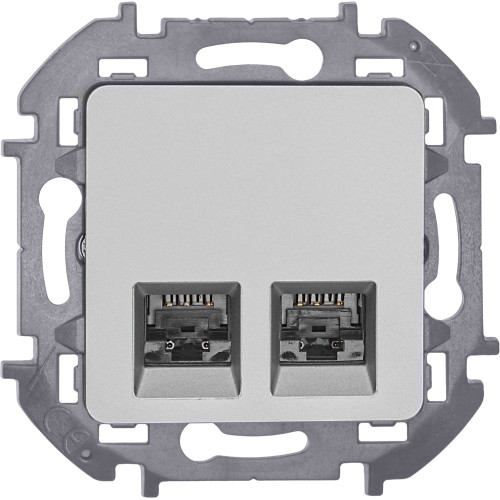 INSPIRIA Розетка компьютерная двойная RJ45 категория 6 UTP алюминий