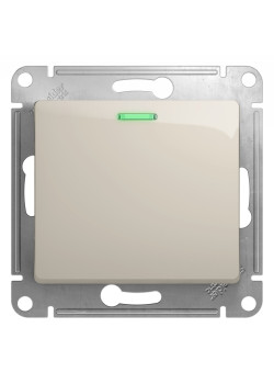 GLOSSA 1-клавишный ВЫКЛЮЧАТЕЛЬ с подсветкой, сх.1а, 10AX, механизм, МОЛОЧНЫЙ