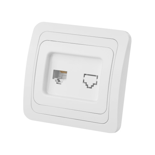 Розетка компьютерная RJ-45 белая Розетка компьютерная RJ-45 белая
