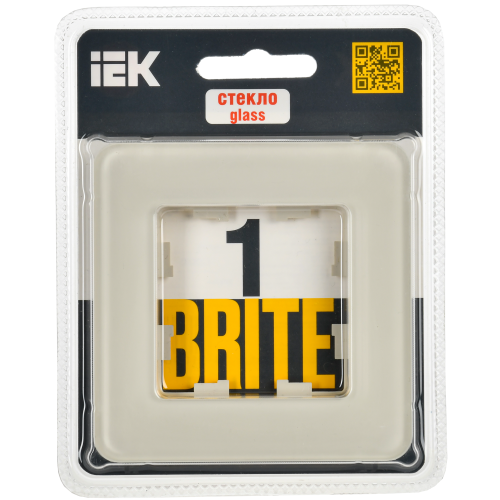 BRITE Рамка 1-местная РУ-1-2-Бр стекло песчаный RE IEK BRITE Рамка 1-местная РУ-1-2-Бр стекло песчаный RE IEK