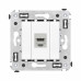 Компьютерная розетка RJ-45 без шторки в стену, кат.6A одинарная экранированная, Avanti, белое облако Компьютерная розетка RJ-45 без шторки в стену, кат.6A одинарная экранированная, Avanti, белое облако
