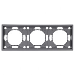 Рамка STEKKER, PFR00-5003-10  3-местная, серия Эмили, платиново-серый, soft touch