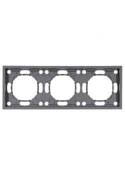 Рамка STEKKER, PFR00-5003-10  3-местная, серия Эмили, платиново-серый, soft touch