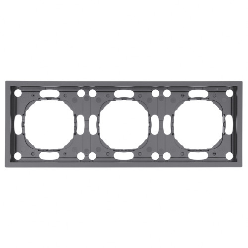 Рамка STEKKER, PFR00-5003-10  3-местная, серия Эмили, платиново-серый, soft touch